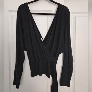 We The Free Charcoal Knit Top